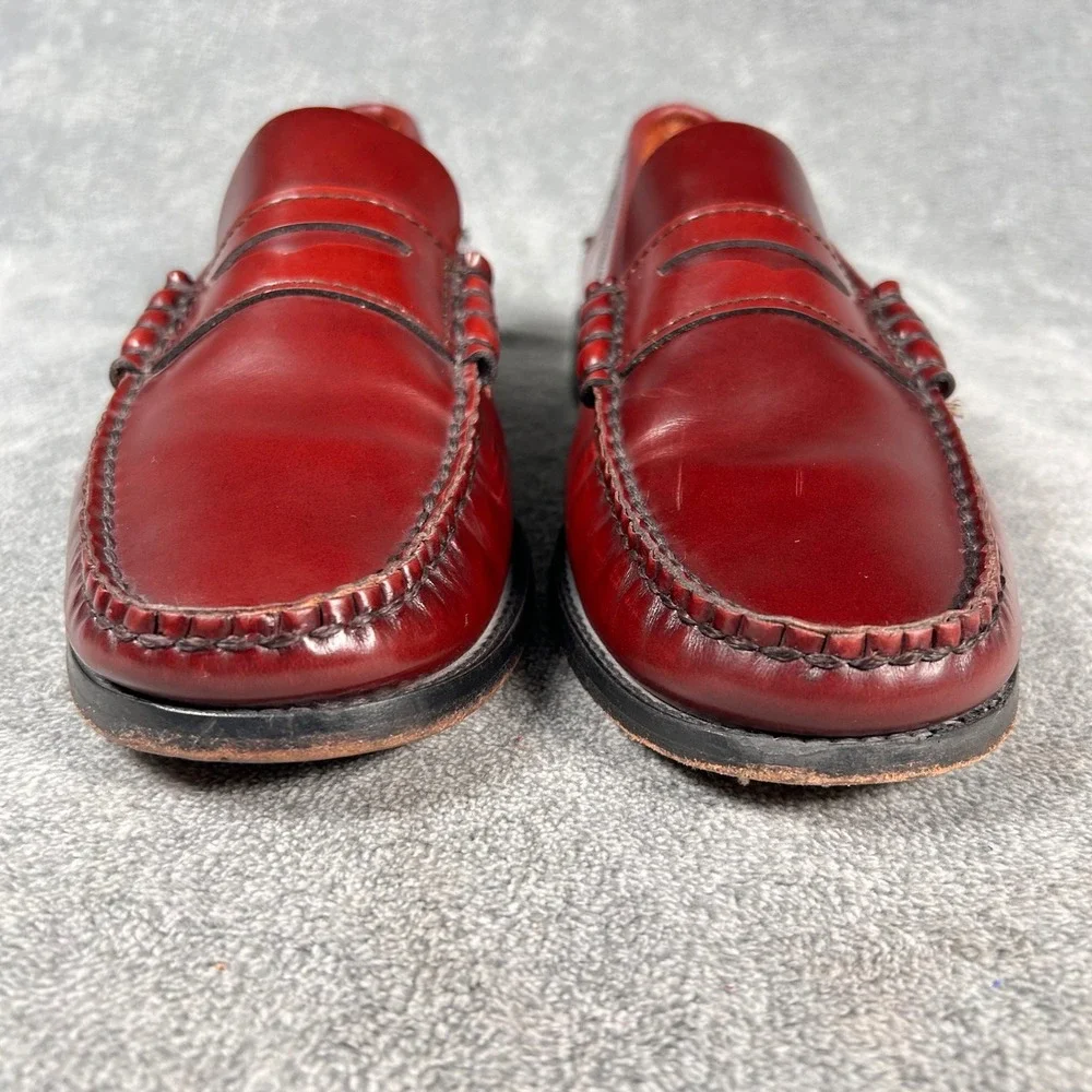 Antonio Parriego Burgundy Leather Penny Loafers Beefroll Mens 9 EU 42 Made Spain